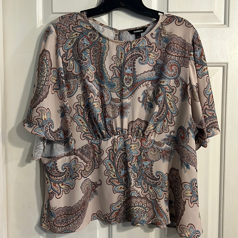 Express paisley peplum blouse